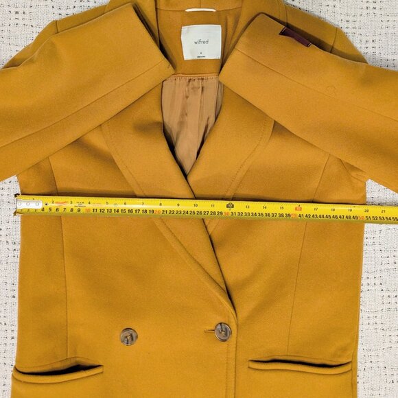 Aritzia WILFRED Wool Cashmere Blend Coat Women's Mustard Size M - Picture 6 of 9